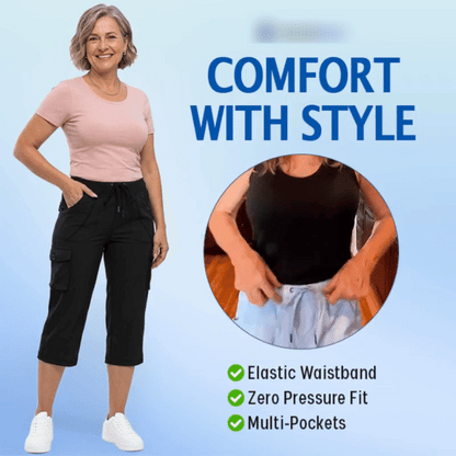 LAST DAY SALE 80% OFF - Women Cargo Capri Lightweight Casual Cropped Pants