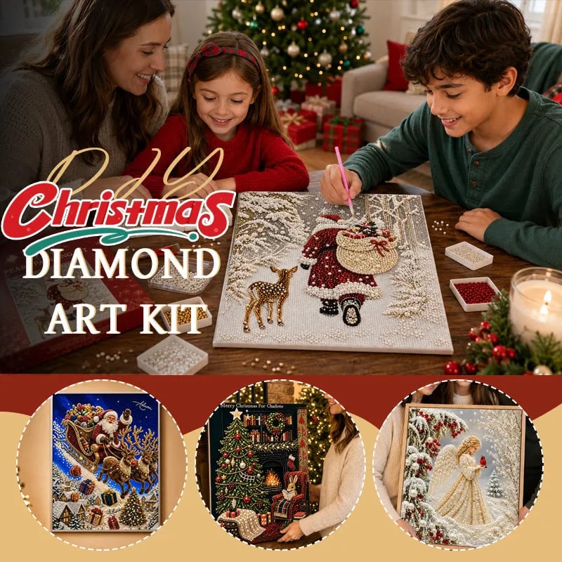 🎅🎄 Premium 3D Pearl Christmas Reindeer Diamond Painting Art Kit