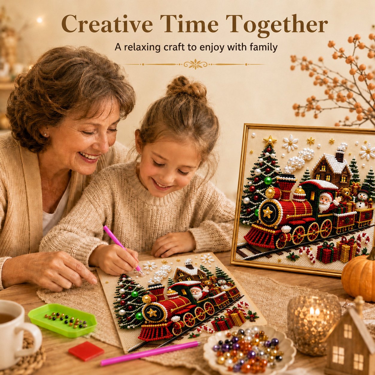 🎄🎅 Premium 3D Pearl Christmas Wall Art Kit