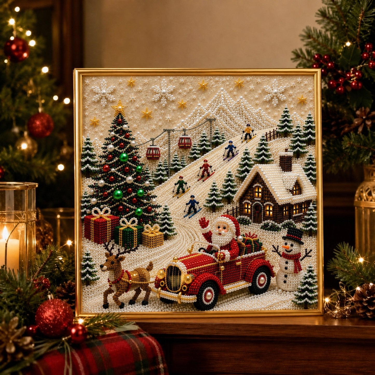 🎄🎅 Premium 3D Pearl Christmas Wall Art Kit