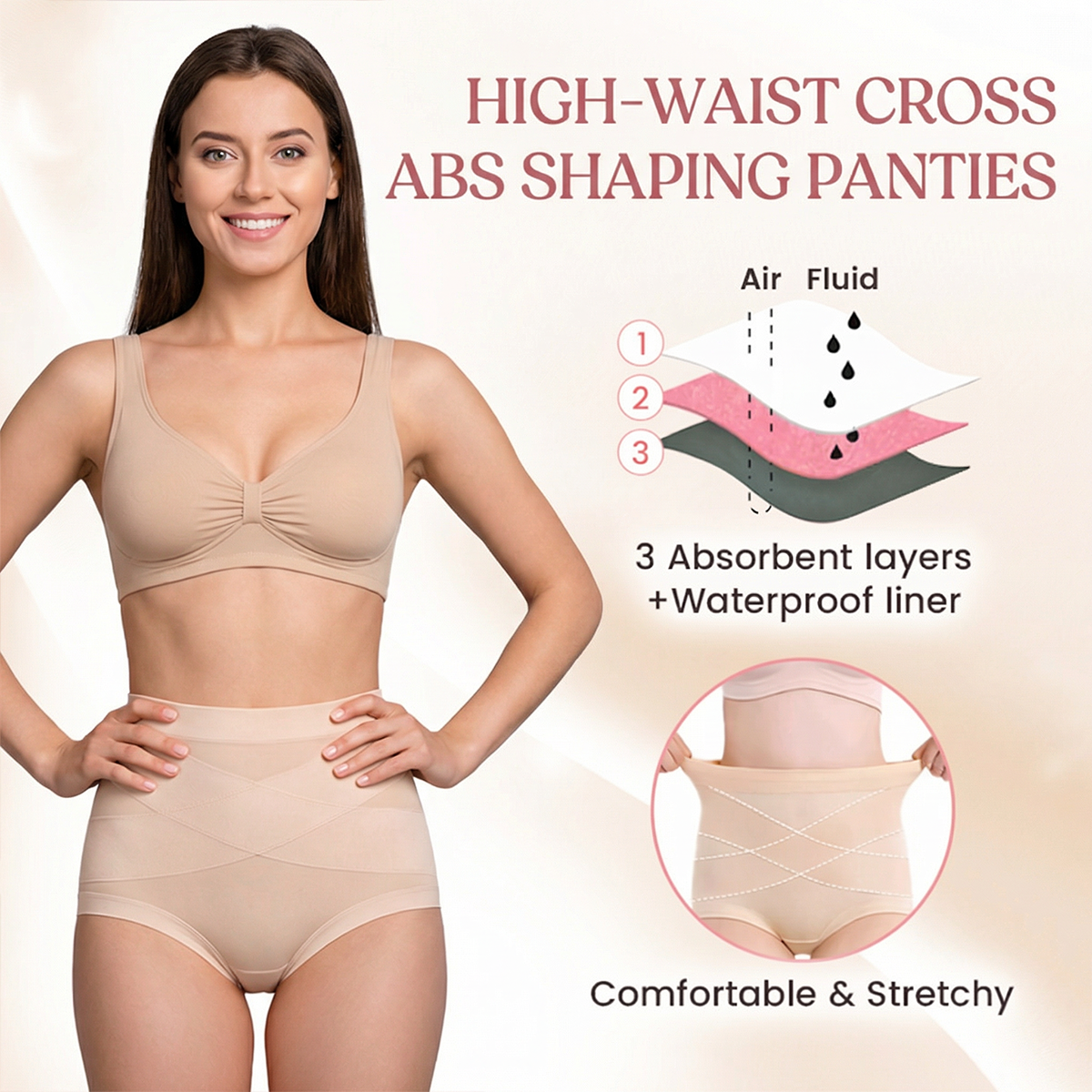 SALE 80% OFF ⏰ High-Waist Cross Abs Shaping Panties