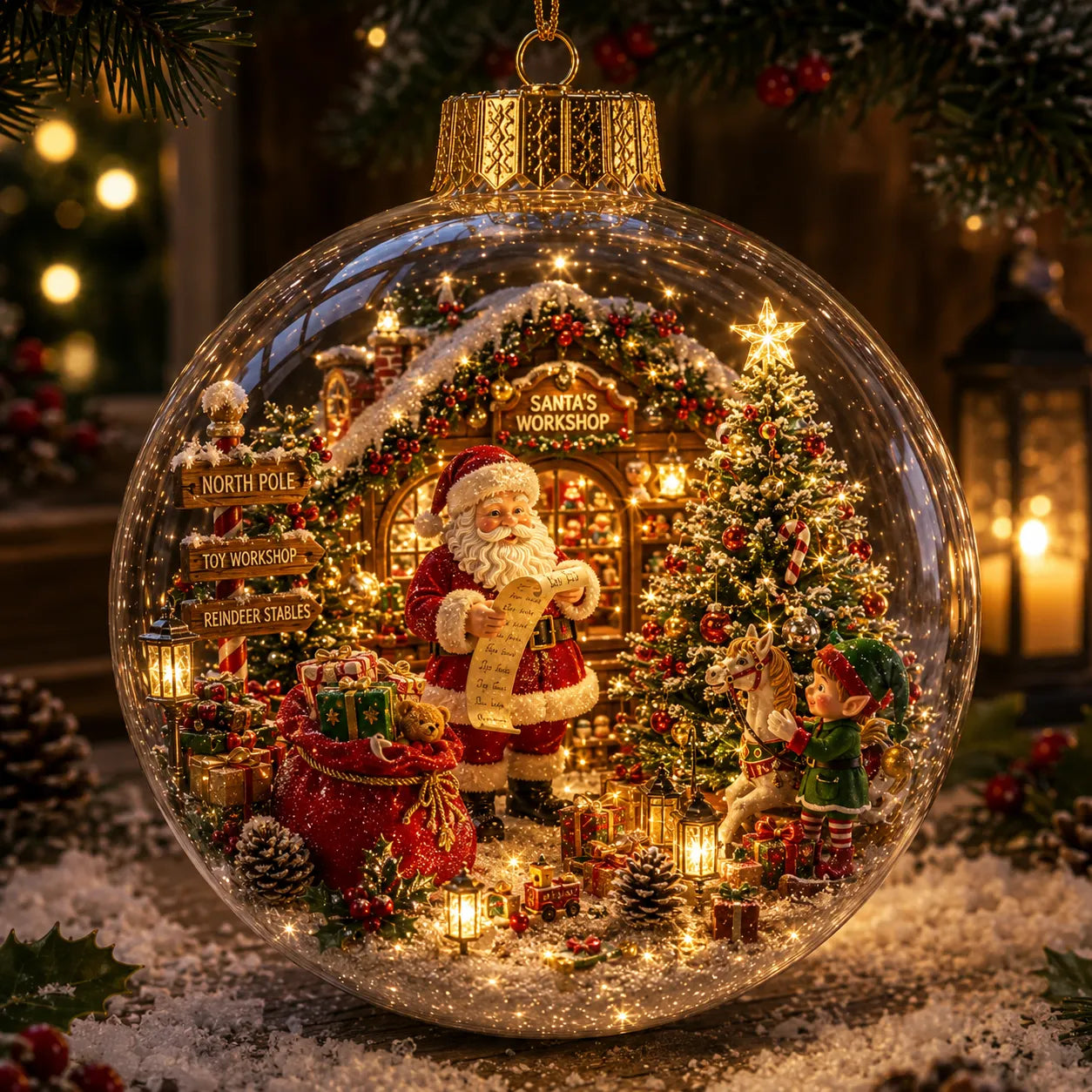 🔥 Limited-Time 50% OFF–✨🎄Light-Up Christmas Story Globe Ornament | Magical Mini Holiday World