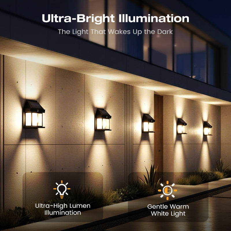 💡Outdoor Motion Sensor Solar Wall Light🌟