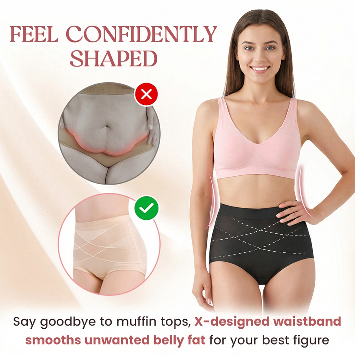 SALE 80% OFF ⏰ High-Waist Cross Abs Shaping Panties