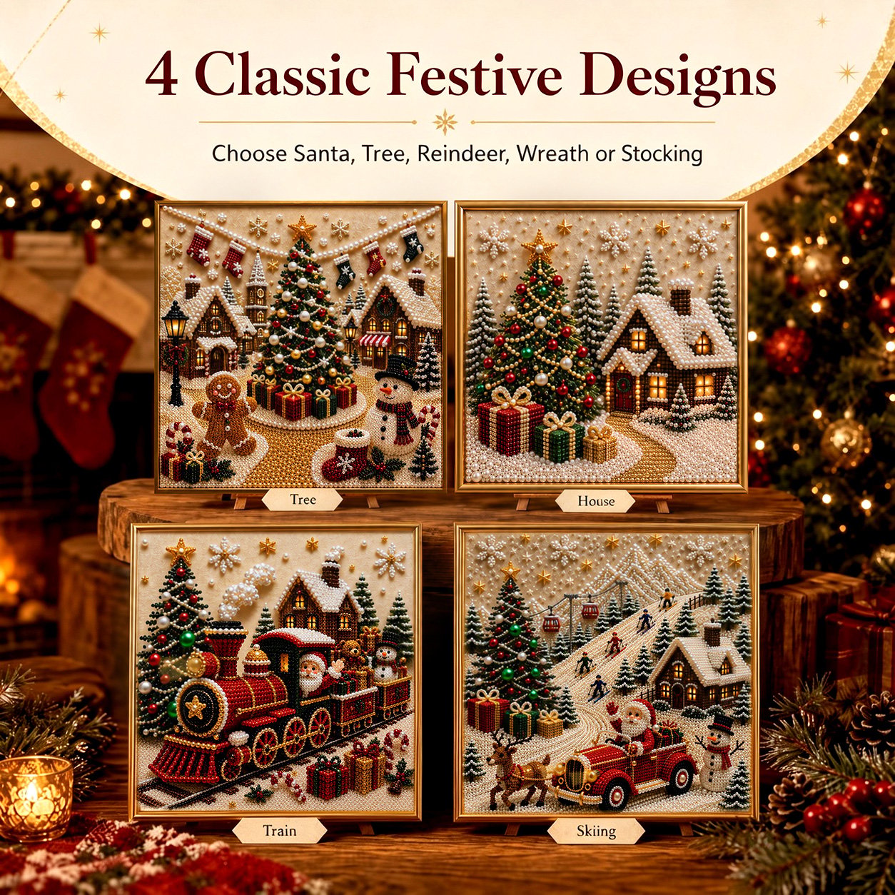 🎄🎅 Premium 3D Pearl Christmas Wall Art Kit