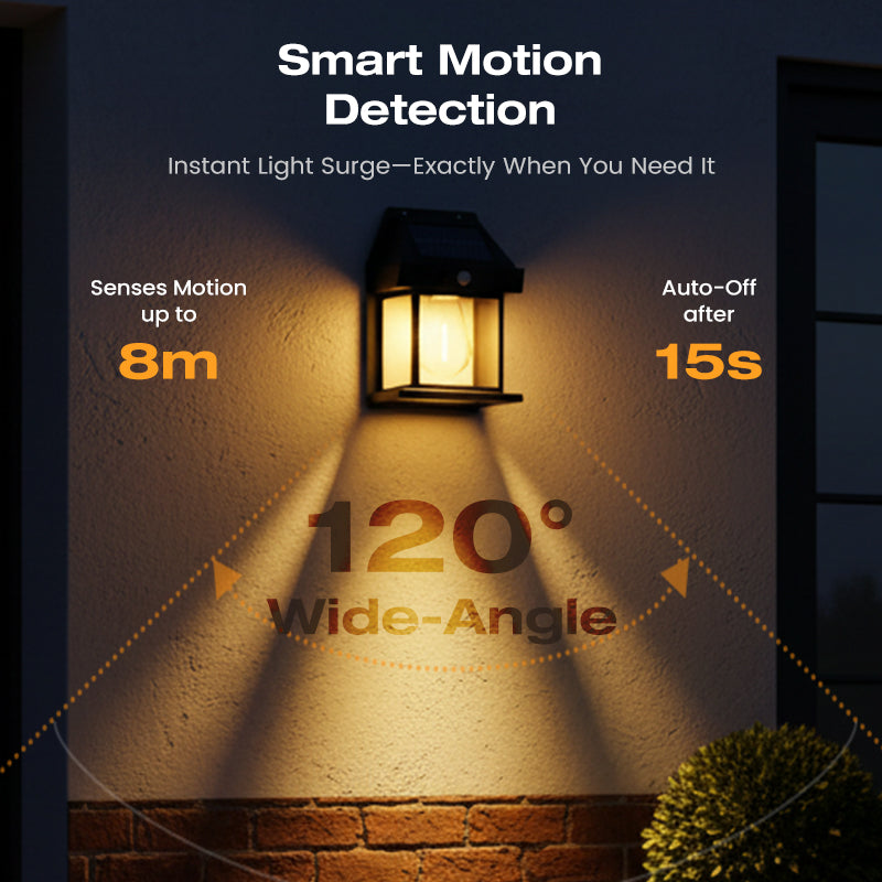 💡Outdoor Motion Sensor Solar Wall Light🌟