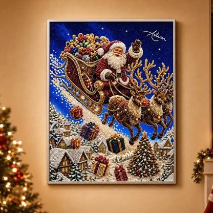 🎅🎄 Premium 3D Pearl Christmas Reindeer Diamond Painting Art Kit
