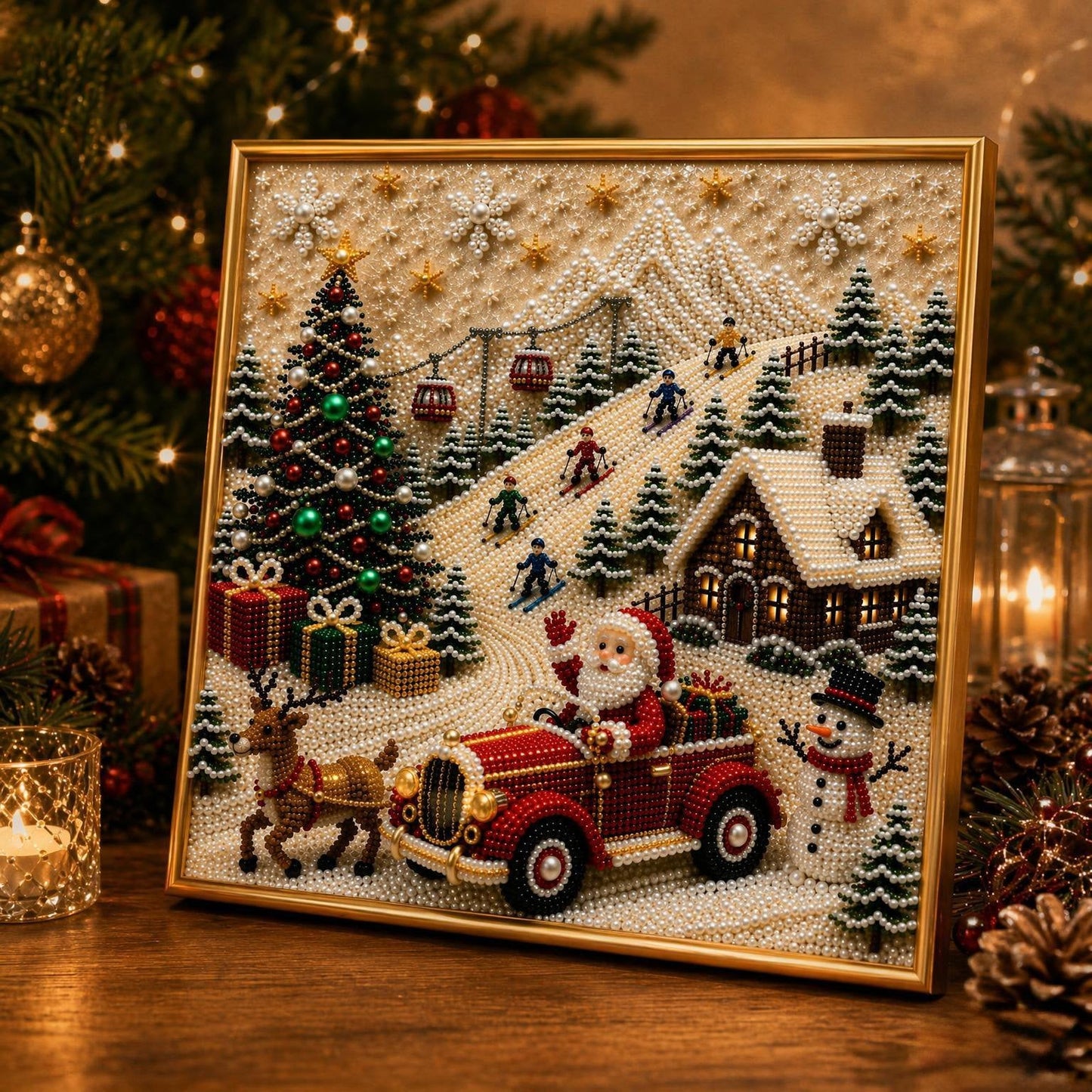 🎄🎅 Premium 3D Pearl Christmas Wall Art Kit