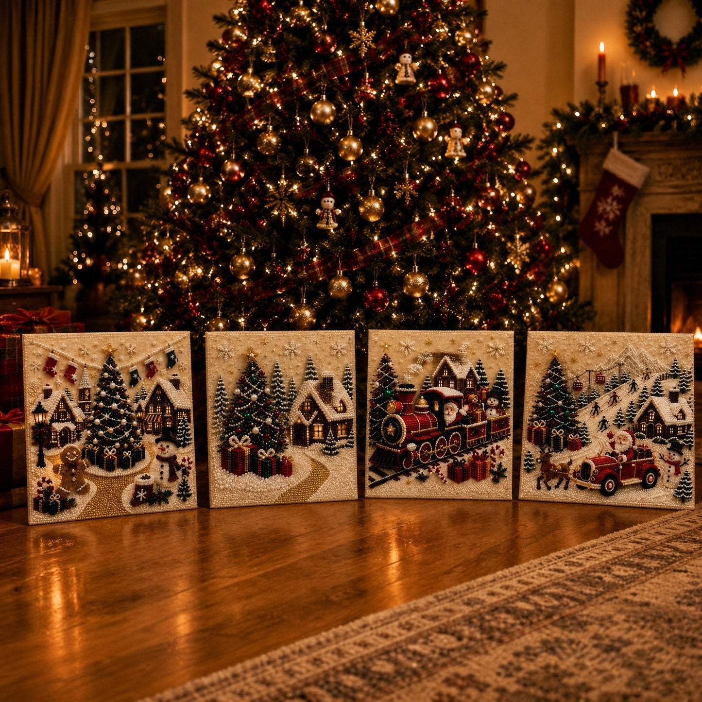 🎄🎅 Premium 3D Pearl Christmas Wall Art Kit