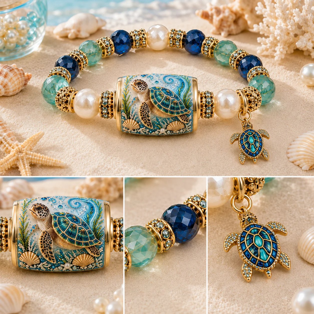 💥 Last Day 49% OFF – 🌊 Ocean Guardian Bracelet Collection | 7 Marine Creature Designs, Gemstone-Style Beads & Matching Sea Charms 🐚✨