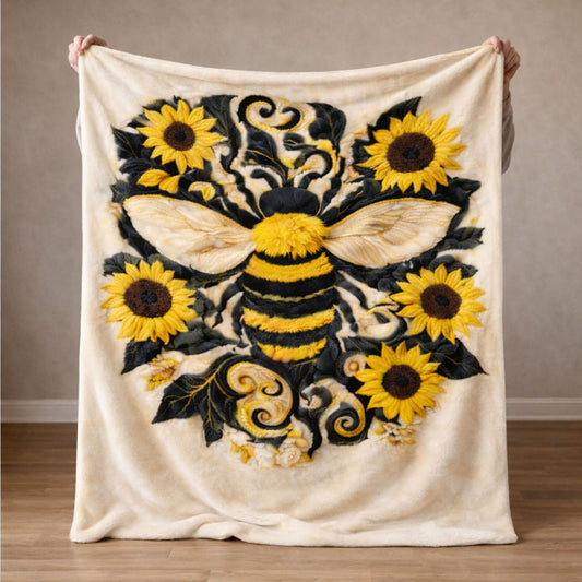 Bee & Sunflower KL0403001CL Fleece Blanket
