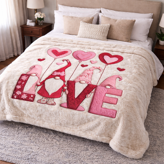 Love Gnomes XR2101008CL Faux Fur Throw Blanket