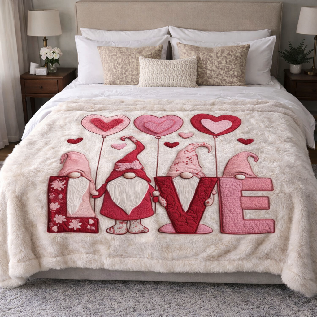 Love Gnomes XR2101008CL Faux Fur Throw Blanket