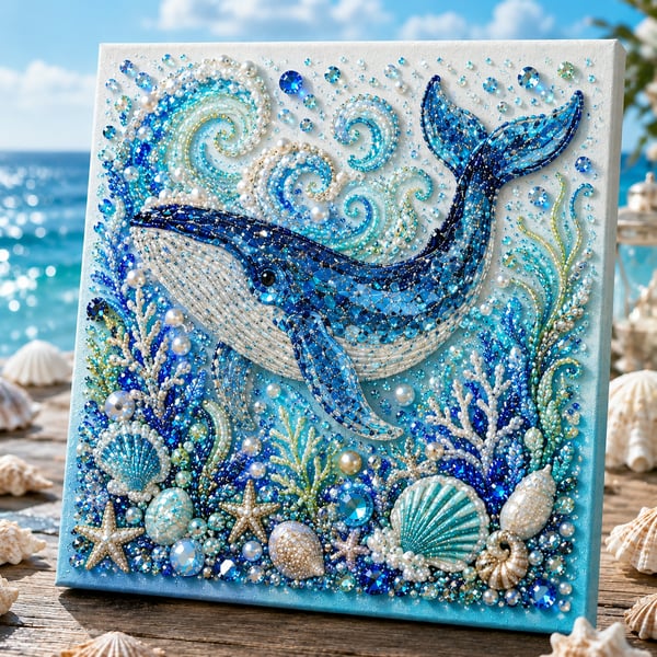 🔥 Last Day Big Sale - 🌊✨ Ocean Theme Pearl Art DIY Kit – Relaxing DIY Craft to Create Stunning Coastal Artwork