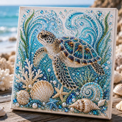 🔥 Last Day Big Sale - 🌊✨ Ocean Theme Pearl Art DIY Kit – Relaxing DIY Craft to Create Stunning Coastal Artwork