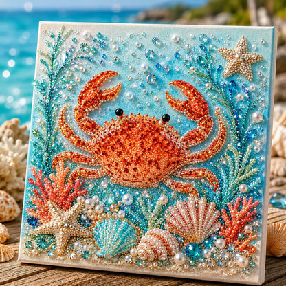 🔥 Last Day Big Sale - 🌊✨ Ocean Theme Pearl Art DIY Kit – Relaxing DIY Craft to Create Stunning Coastal Artwork