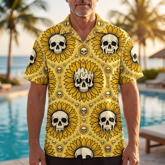 Melting Skull Sunflower XR0707004CL Hawaii Shirt