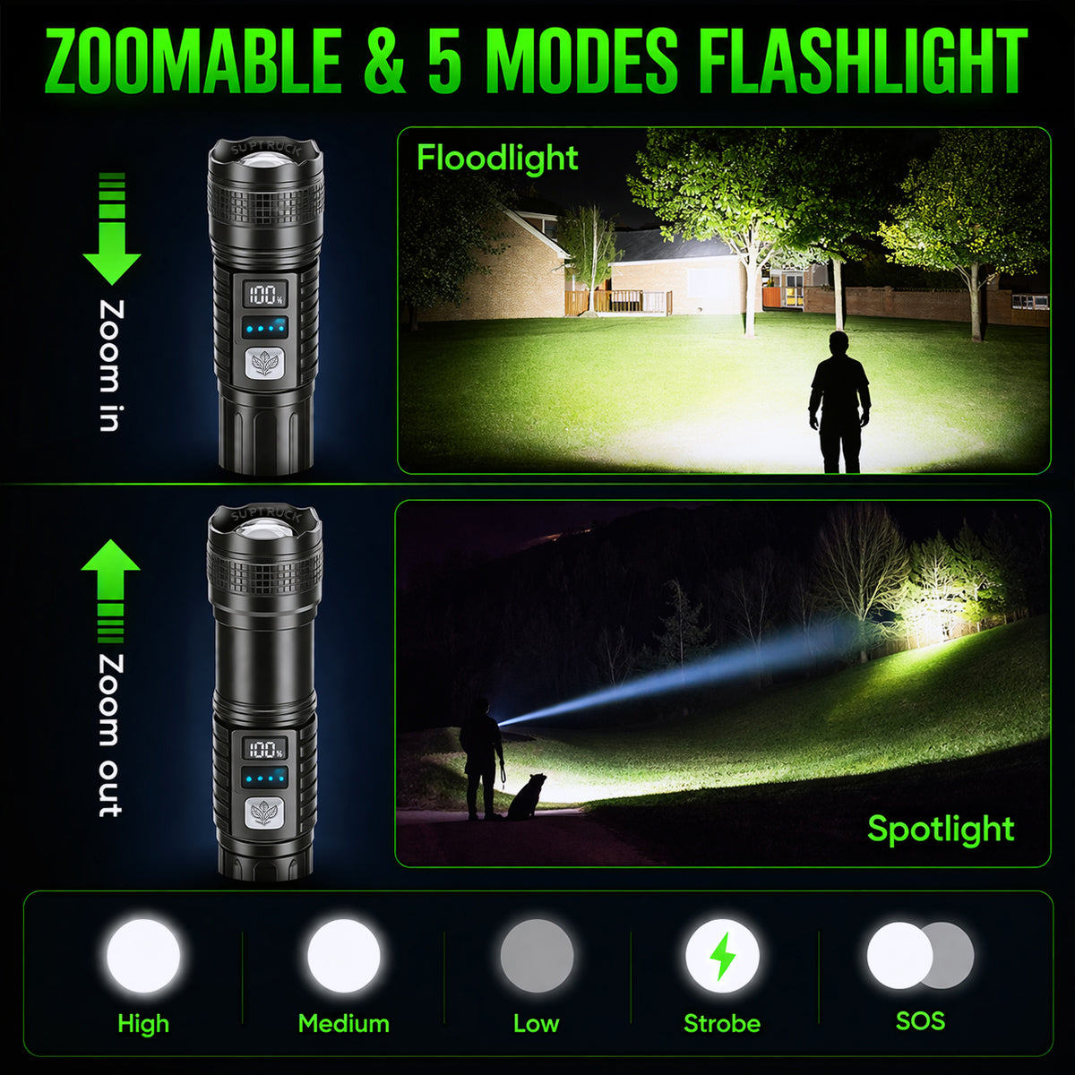 SALE 60% OFF ⏰Super Bright Ultimate Military-Grade Flashlight 🔦  for Outdoor, Hiking & Emergencies