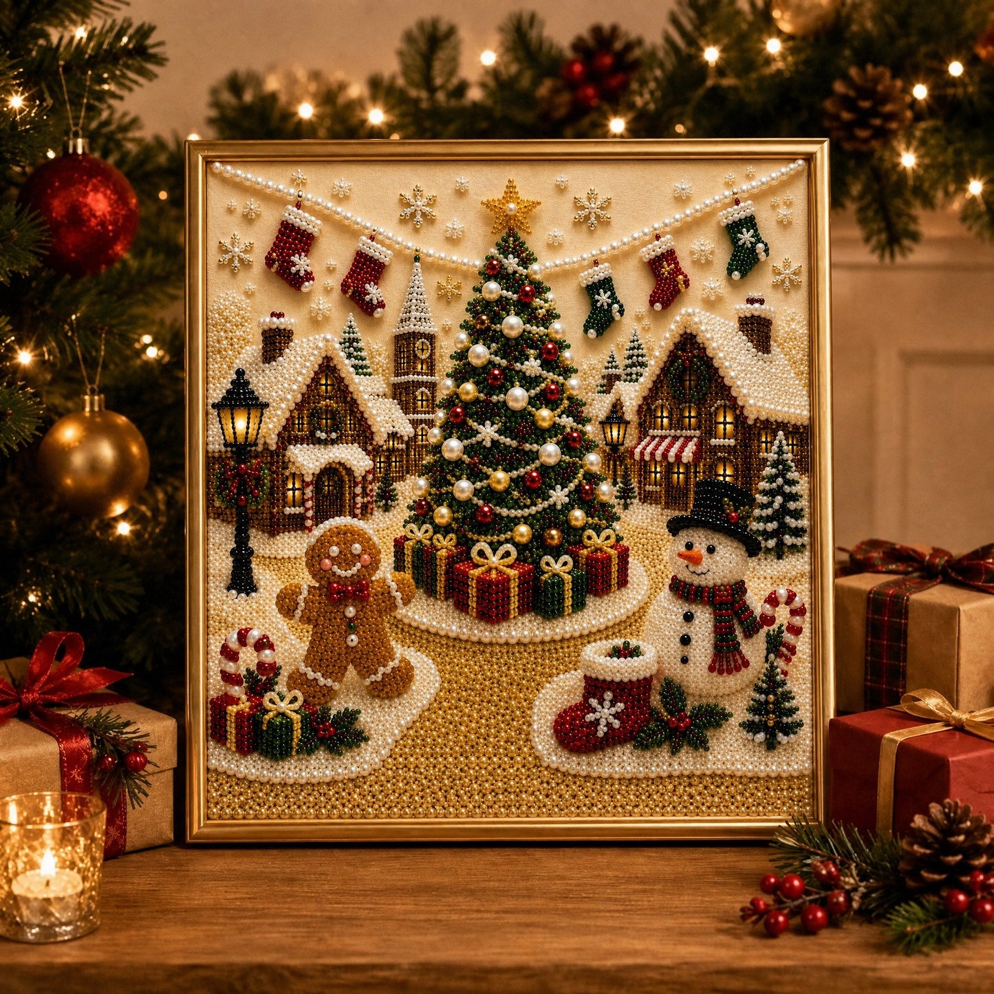 🎄🎅 Premium 3D Pearl Christmas Wall Art Kit