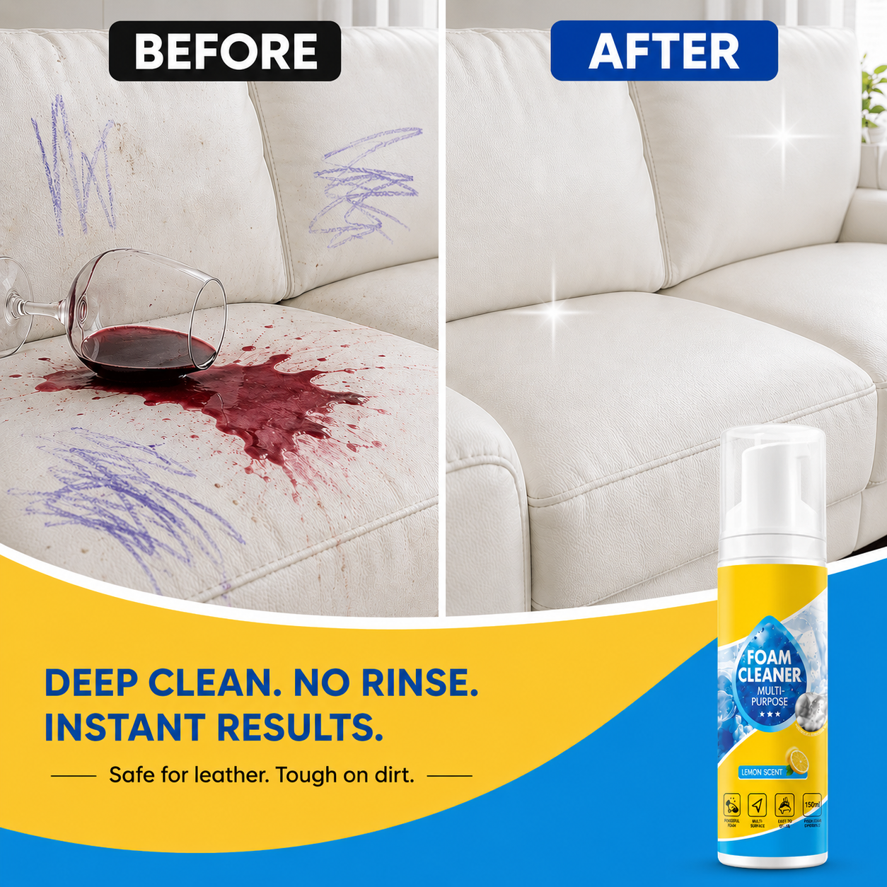 🔥Summer Kickoff Deal: 60% OFF🔥 Foam No-Rinse Cleaner - Gone in One Wipe