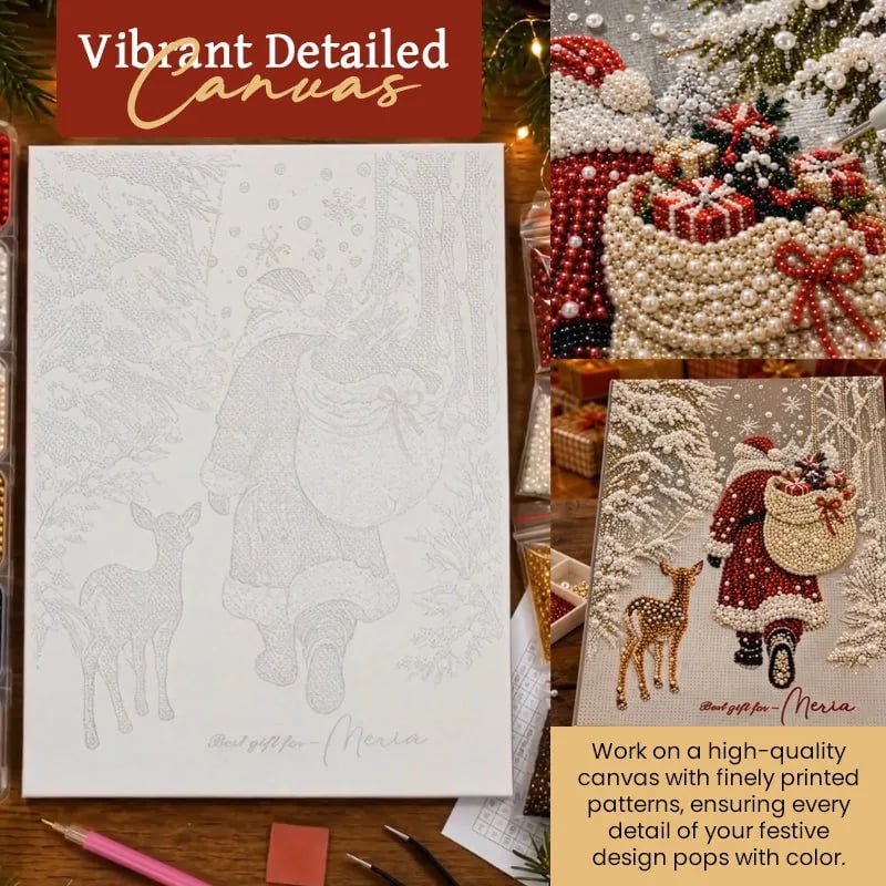 🎅🎄 Premium 3D Pearl Christmas Reindeer Diamond Painting Art Kit