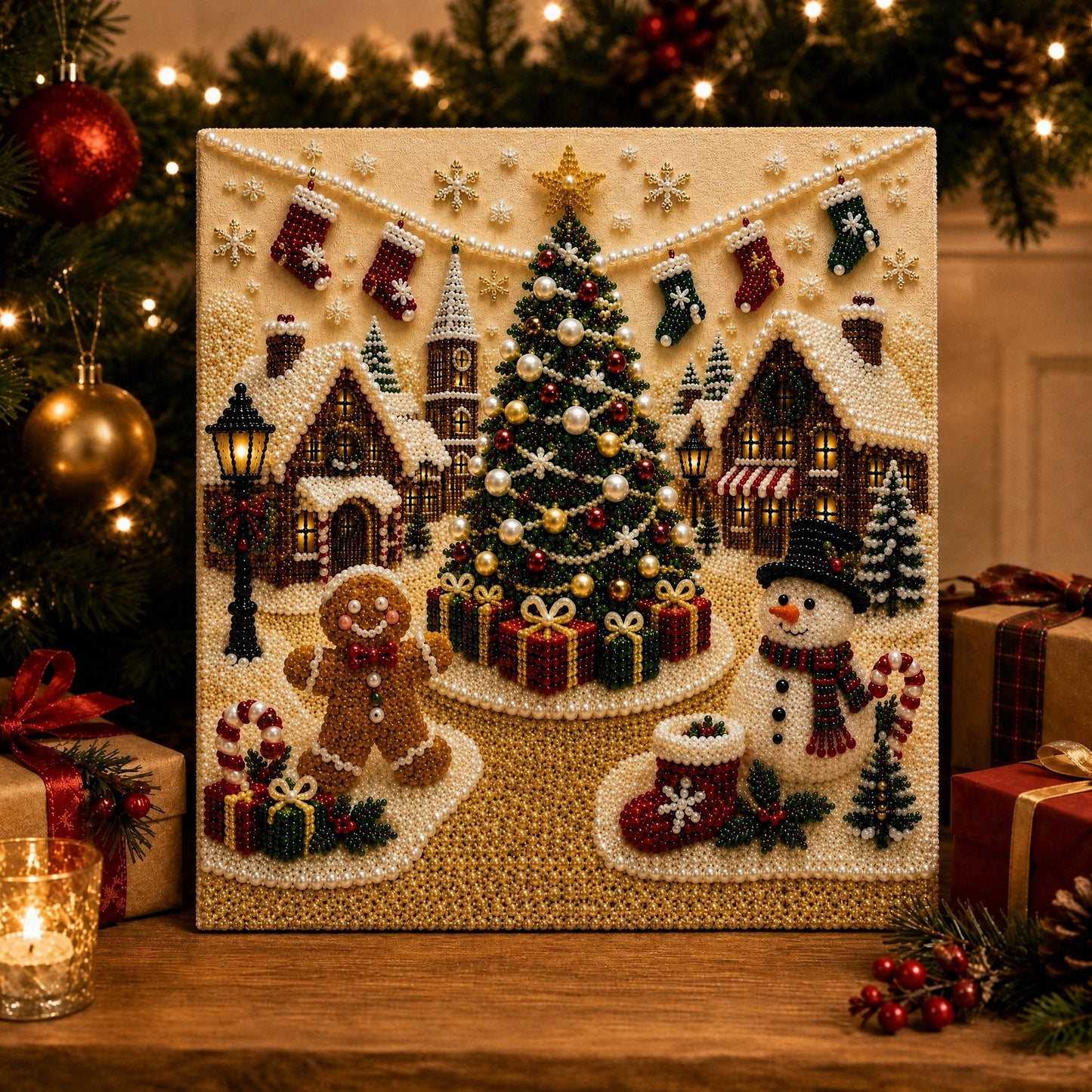 🎄🎅 Premium 3D Pearl Christmas Wall Art Kit