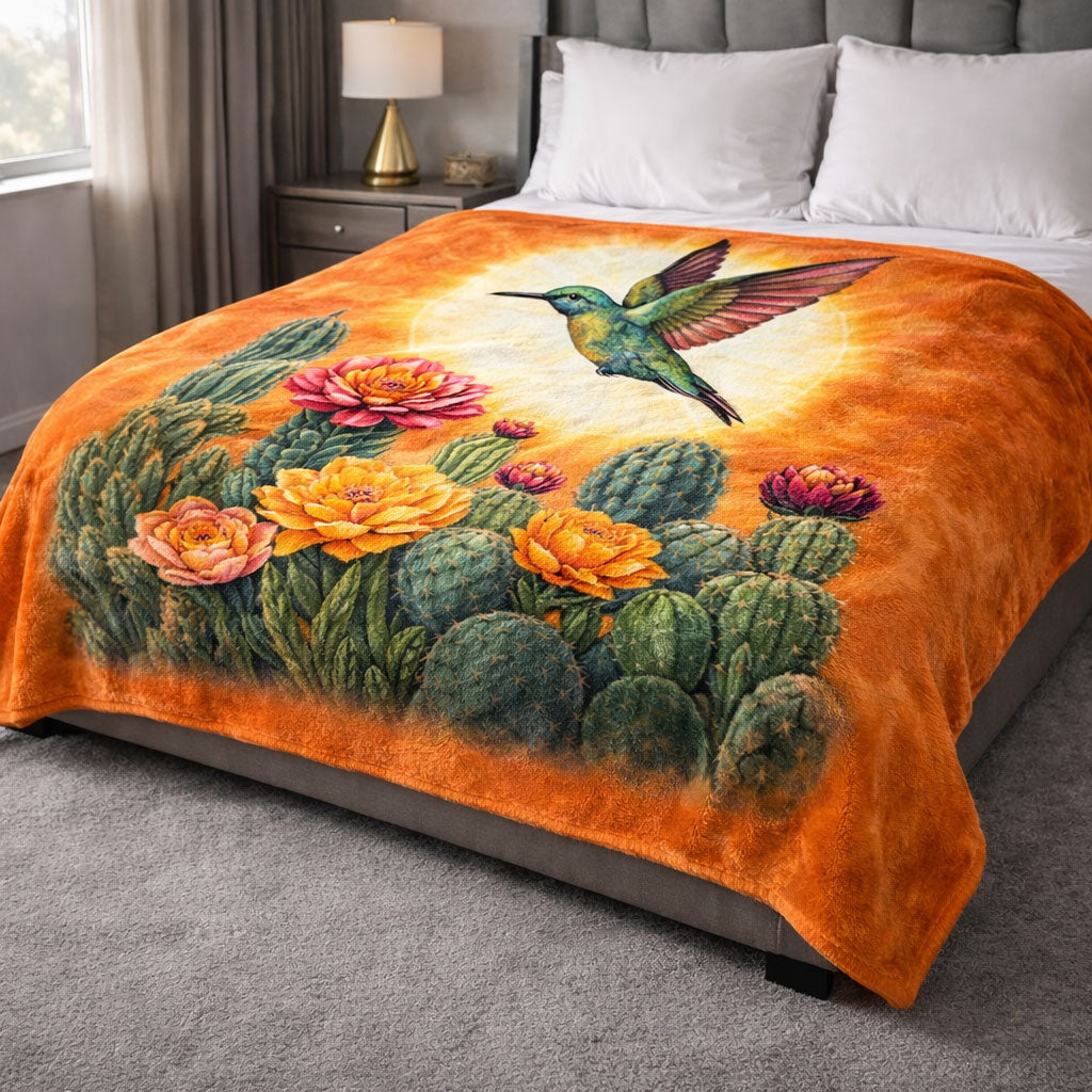 Desert Hummingbird QA1202001CL Faux Fur Throw Blanket