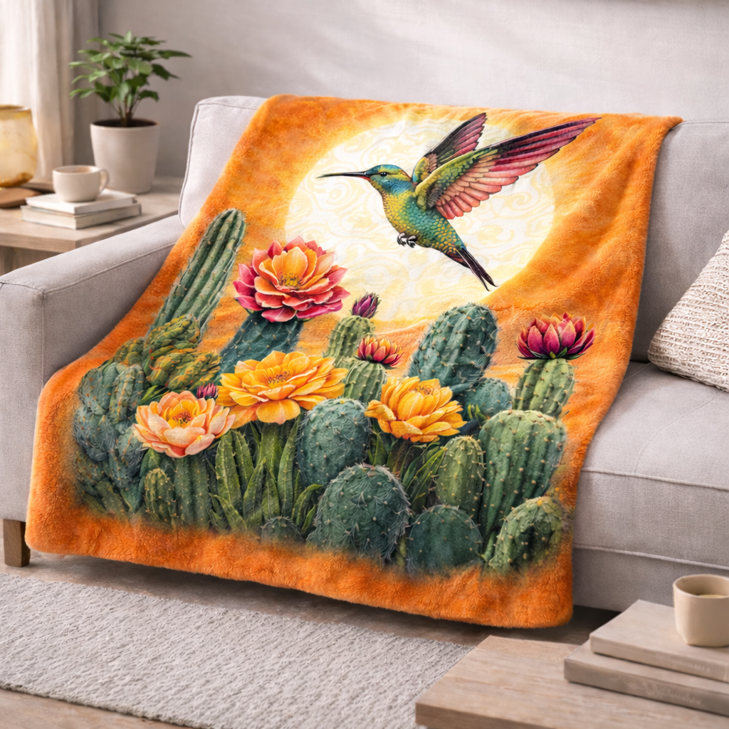 Desert Hummingbird QA1202001CL Faux Fur Throw Blanket