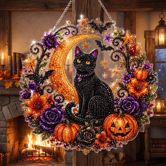 🔥Limited time 70% OFF - 🎃✨Halloween Diamond Art Hanging Ornament Kit - Sparkling DIY Window Ornament