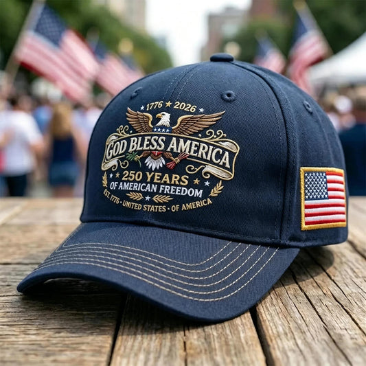 God Bless American 250th Aniiversary XR0107004CL Retro Cotton Cap
