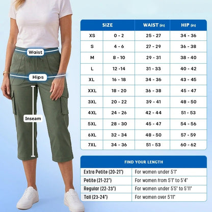 LAST DAY SALE 80% OFF - Women Cargo Capri Lightweight Casual Cropped Pants