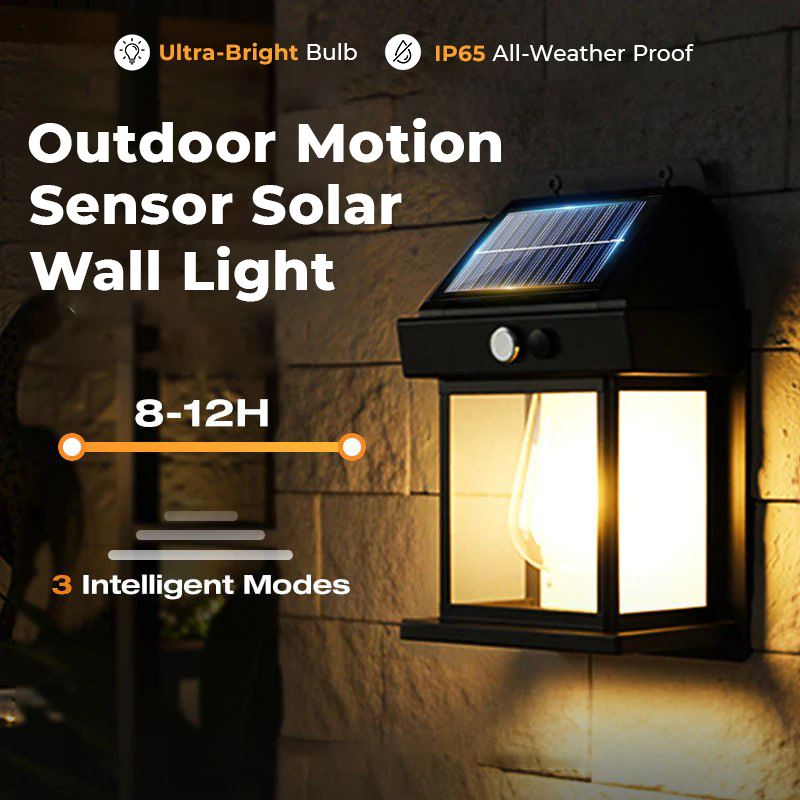 💡Outdoor Motion Sensor Solar Wall Light🌟