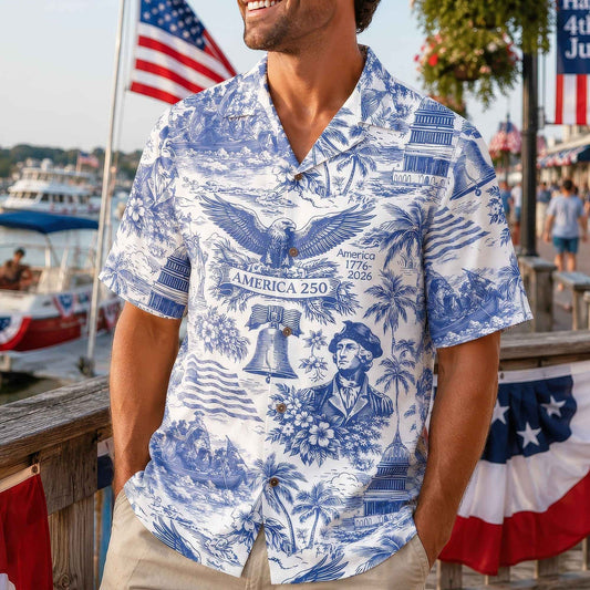 Vintage Independence Day XR3006001CL Patriotic Hawaii Shirt