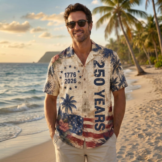 250 Years Vintage US XR3006005CL Patriotic Hawaii Shirt