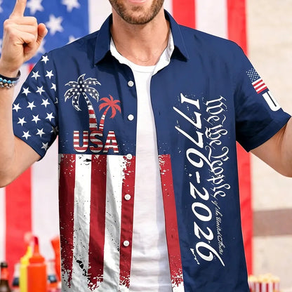 USA Vintage Independence Day XR3006002CL Patriotic Hawaii Shirt