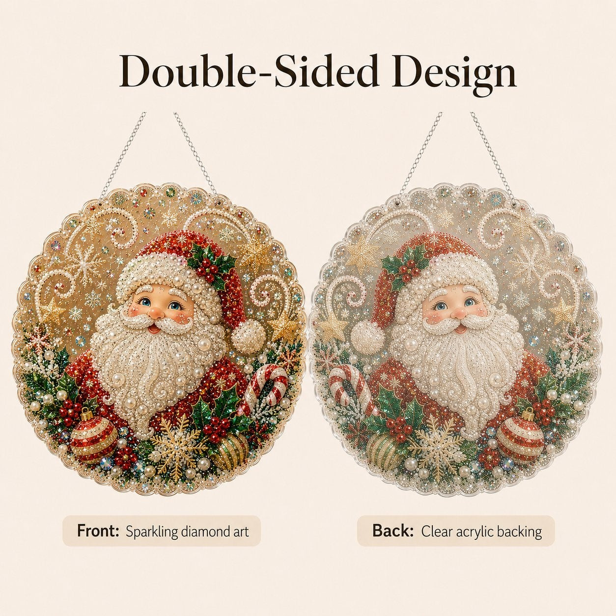 🔥Limited time 70% OFF - 🎅✨Christmas Pearl Diamond Art Hanging Ornament Kit - Sparkling DIY Window Ornament