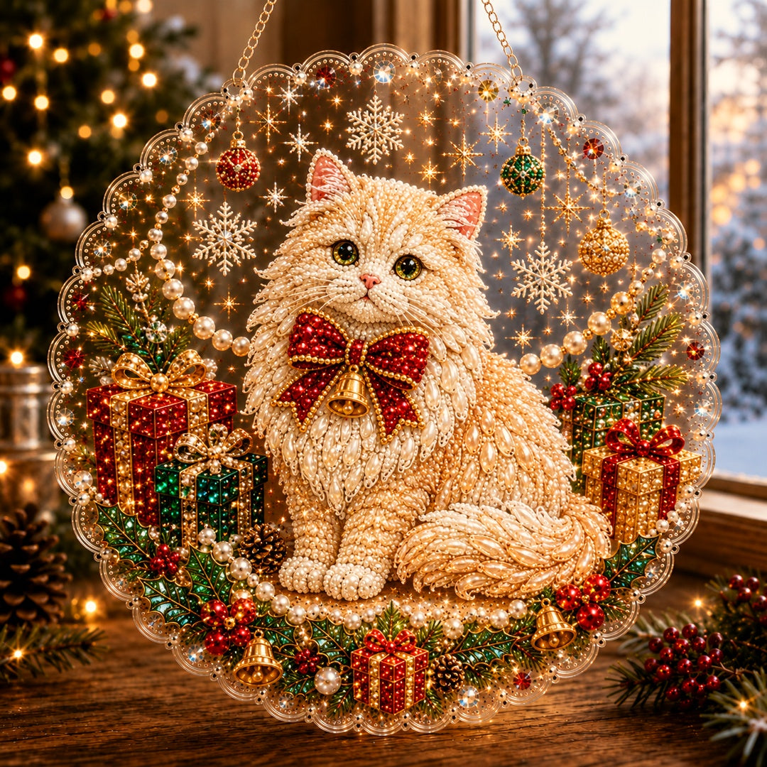 🔥Limited time 70% OFF - 🎅✨Christmas Pearl Diamond Art Hanging Ornament Kit - Sparkling DIY Window Ornament