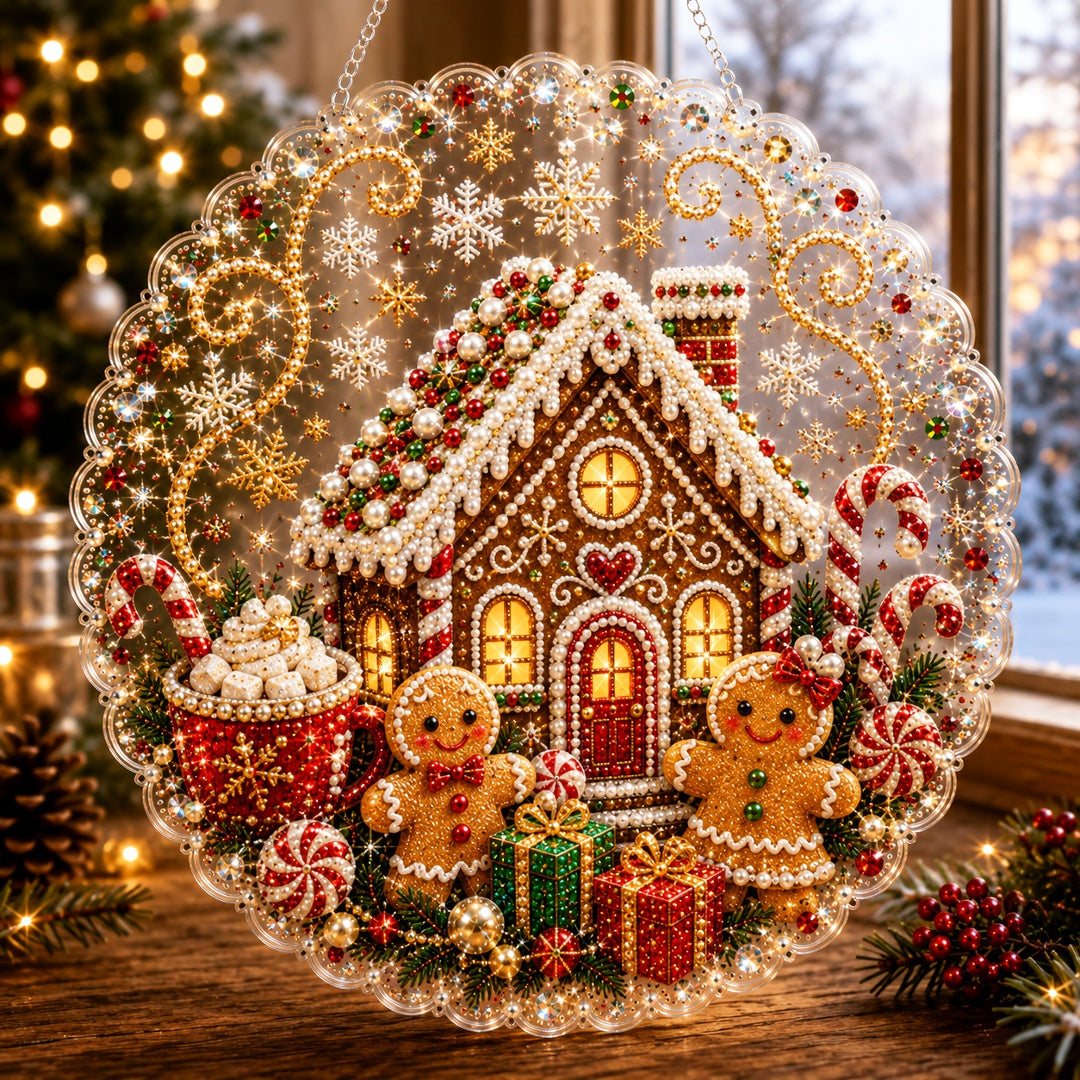 🔥Limited time 70% OFF - 🎅✨Christmas Pearl Diamond Art Hanging Ornament Kit - Sparkling DIY Window Ornament