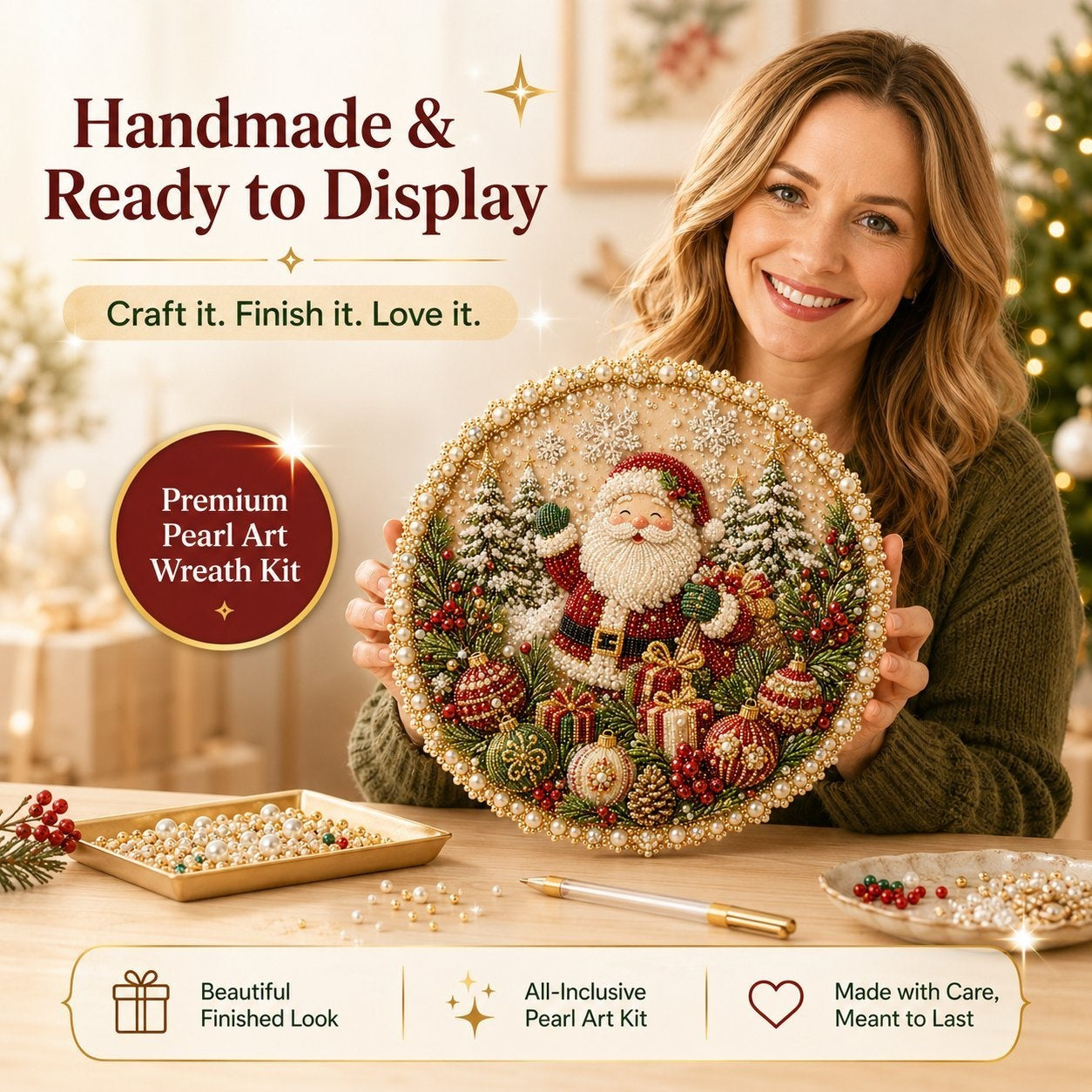 ✨ Four Seasons Pearl Wreath DIY Kit — Sparkling Seasonal Decor 💎