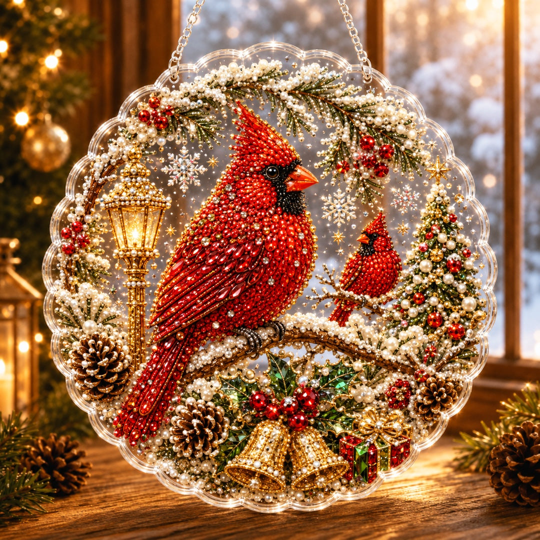 🔥Limited time 70% OFF - 🎅✨Christmas Pearl Diamond Art Hanging Ornament Kit - Sparkling DIY Window Ornament