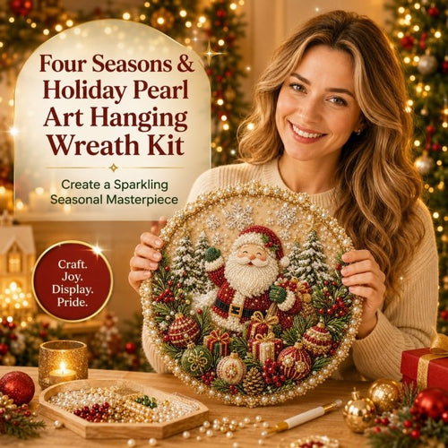 ✨ Four Seasons Pearl Wreath DIY Kit — Sparkling Seasonal Decor 💎