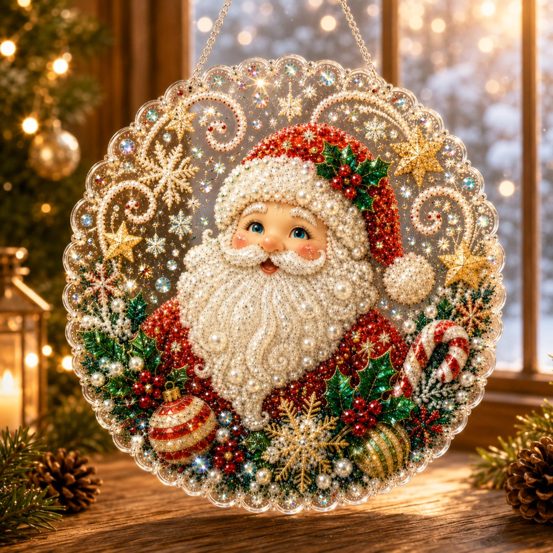 🔥Limited time 70% OFF - 🎅✨Christmas Pearl Diamond Art Hanging Ornament Kit - Sparkling DIY Window Ornament