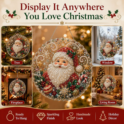 🔥Limited time 70% OFF - 🎅✨Christmas Pearl Diamond Art Hanging Ornament Kit - Sparkling DIY Window Ornament