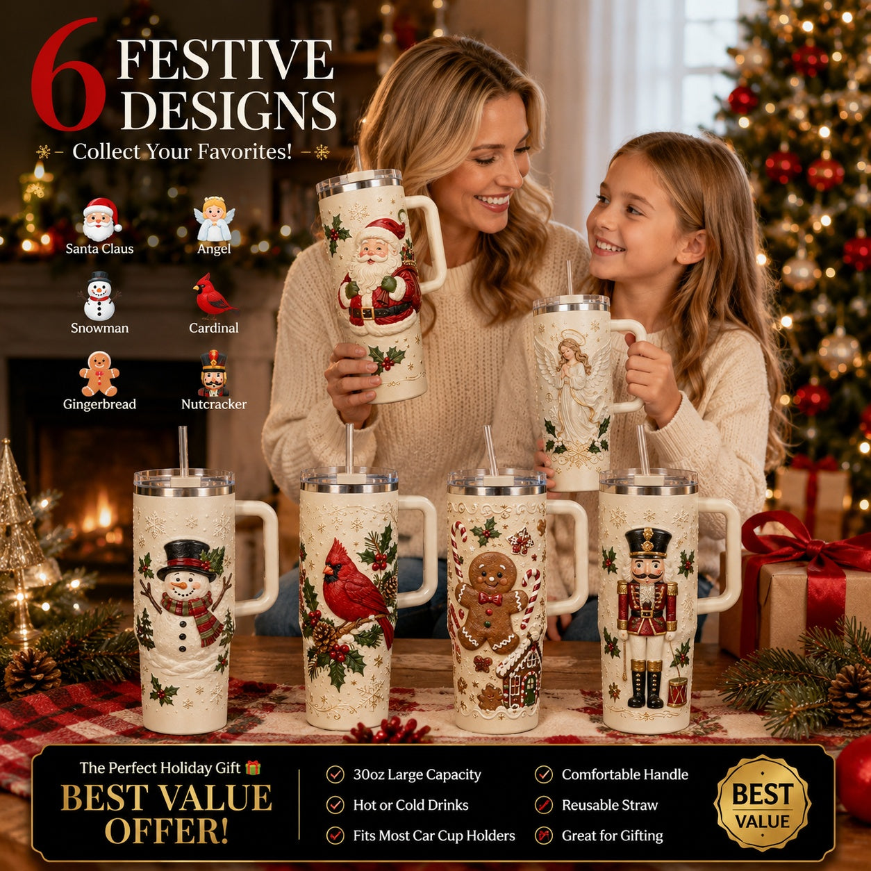 ✨Limited-Time 70% OFF–🎄🔥 Christmas Magic Travel Tumbler – Festive Gift Edition