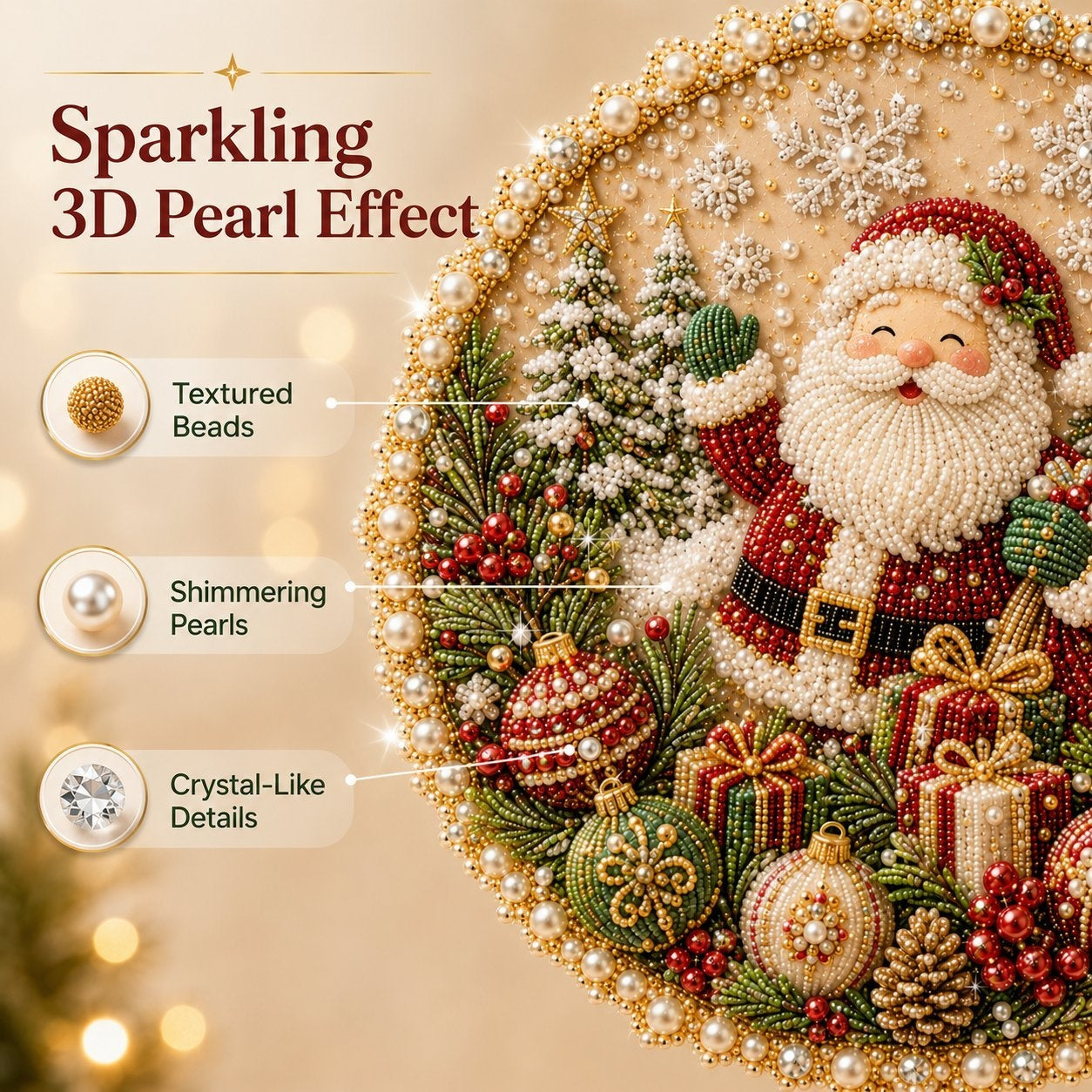 ✨ Four Seasons Pearl Wreath DIY Kit — Sparkling Seasonal Decor 💎