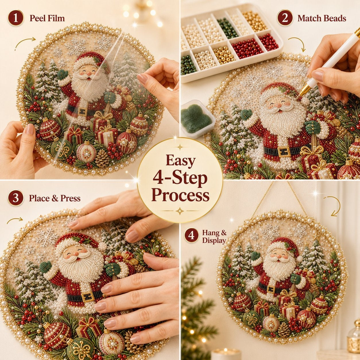 ✨ Four Seasons Pearl Wreath DIY Kit — Sparkling Seasonal Decor 💎