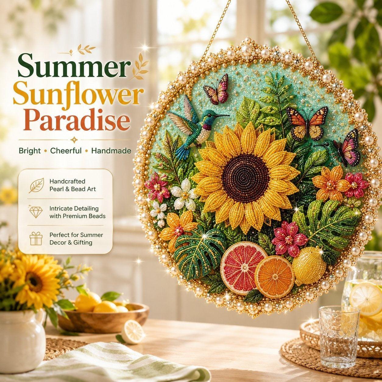 ✨ Four Seasons Pearl Wreath DIY Kit — Sparkling Seasonal Decor 💎