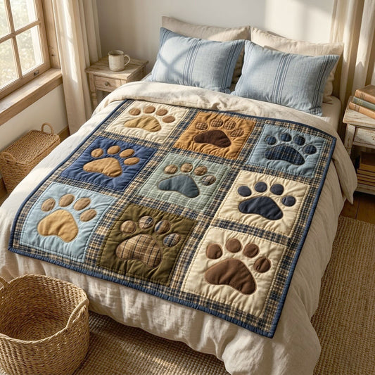 Dog Paw Lover Patchwork WN1103001CL Quilt Blanket